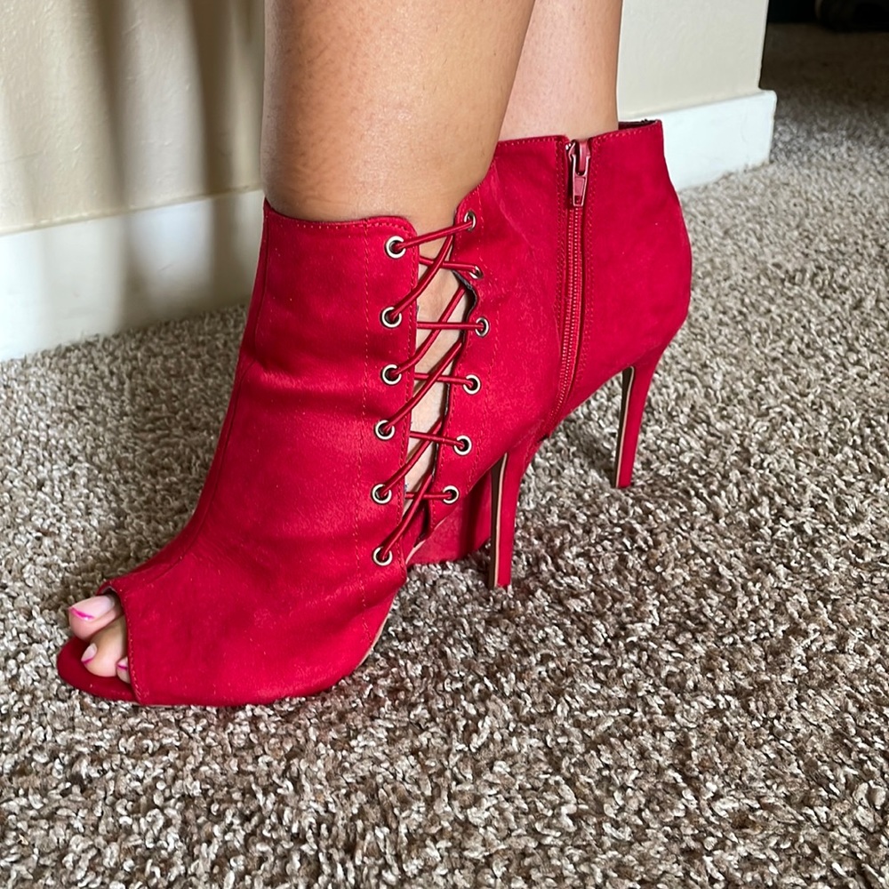Red boot style heels